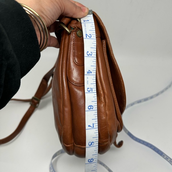 Vintage Bree Germany Brown Saddle Leather Crossbody Bag - Picture 14 of 16